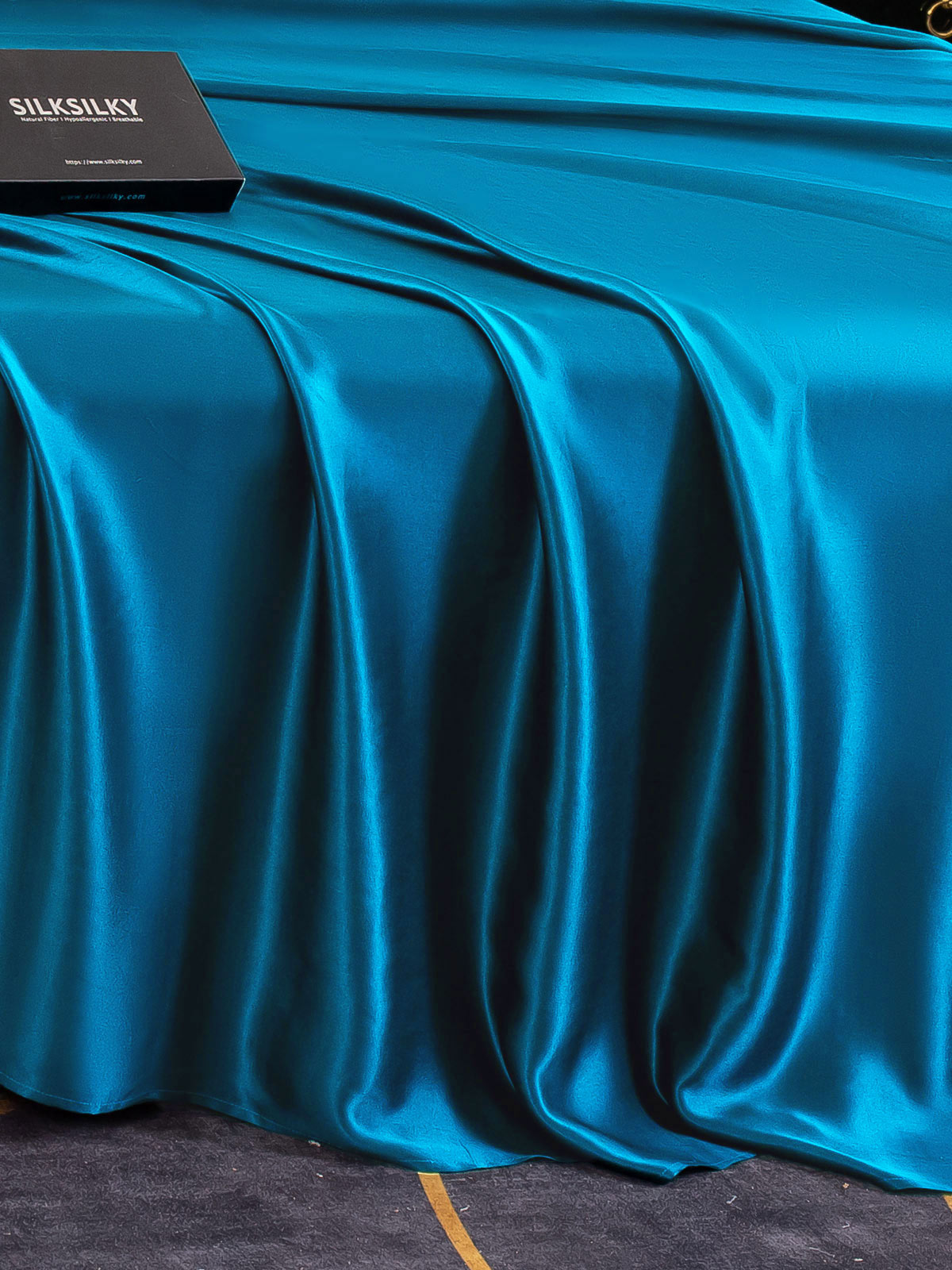 [Bleu Royal] SilkSilky-FR 25Momme Pure Soie Sheet 005