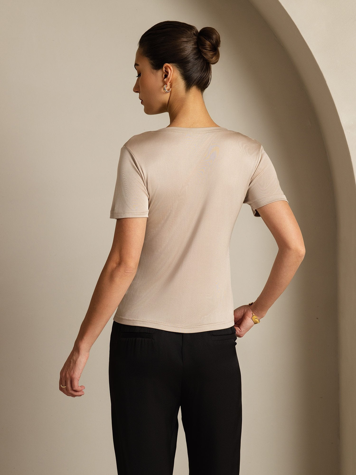 [KakiClair] SilkSilky-FR Soie Womens T-Shirt 002