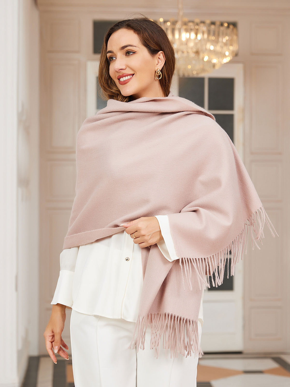 [Beige Clair] SilkSilky-FR Laine Scarf 003