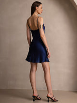 [Bleu Foncé] SilkSilky-FR Sleeveless Cowl Neck Robes 002