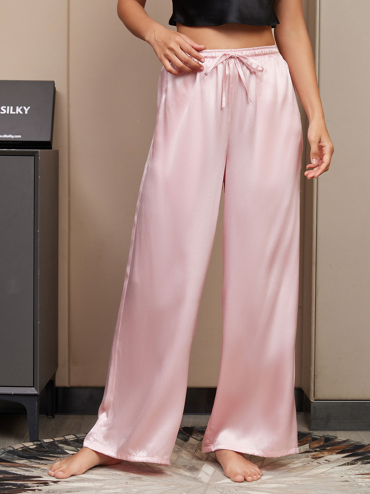 [Rose] SilkSilky-FR Pure Soie Womens Pants 001