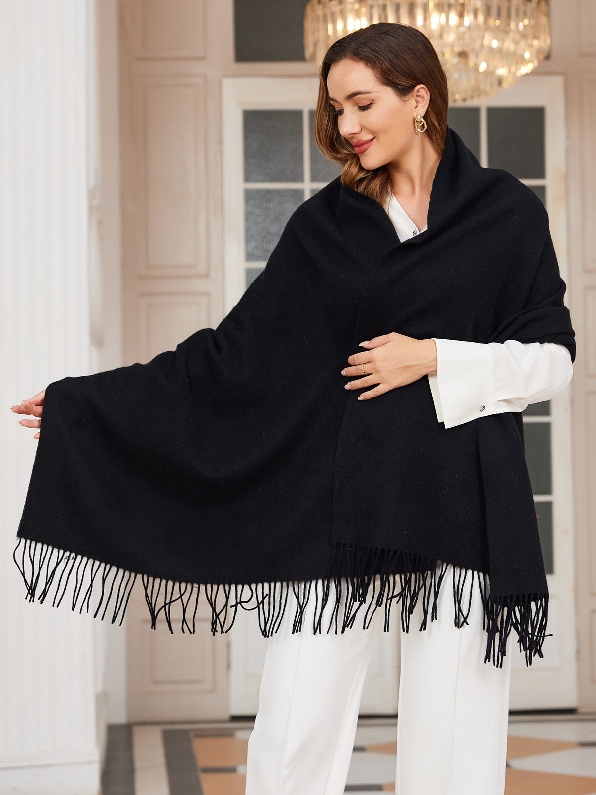 [Noir] SilkSilky-FR Laine Scarf 001