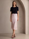 SilkSilky-FR 19Momme Pure Soie Skirt RoseClair 001