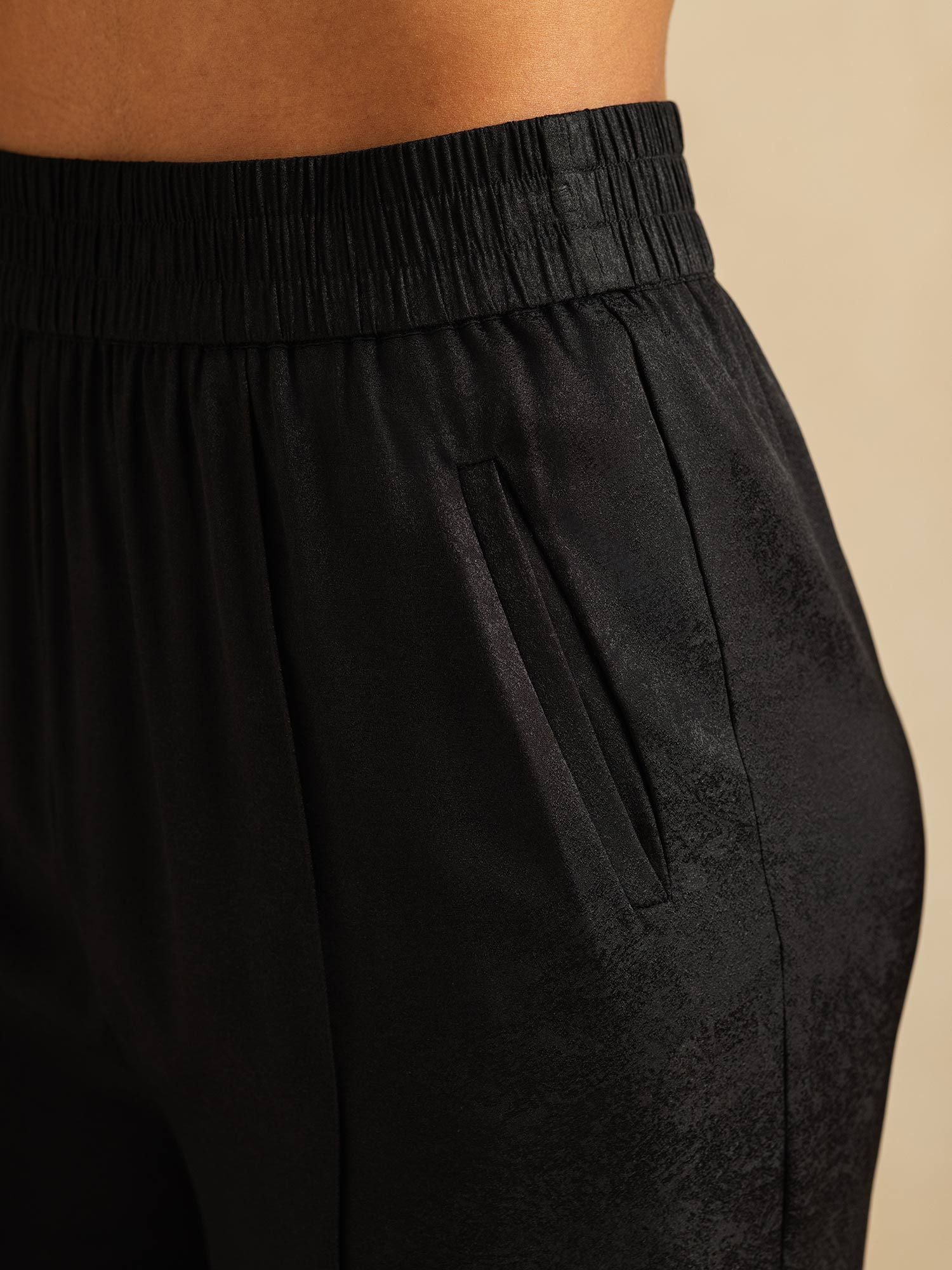 [Noir] SilkSilky-FR 22Momme Soie Womens Pants 004
