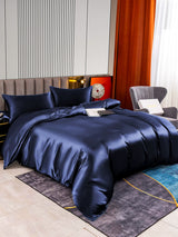[Bleu Foncé] SilkSilky-FR 22Momme Pure Soie Bedding Set 002,