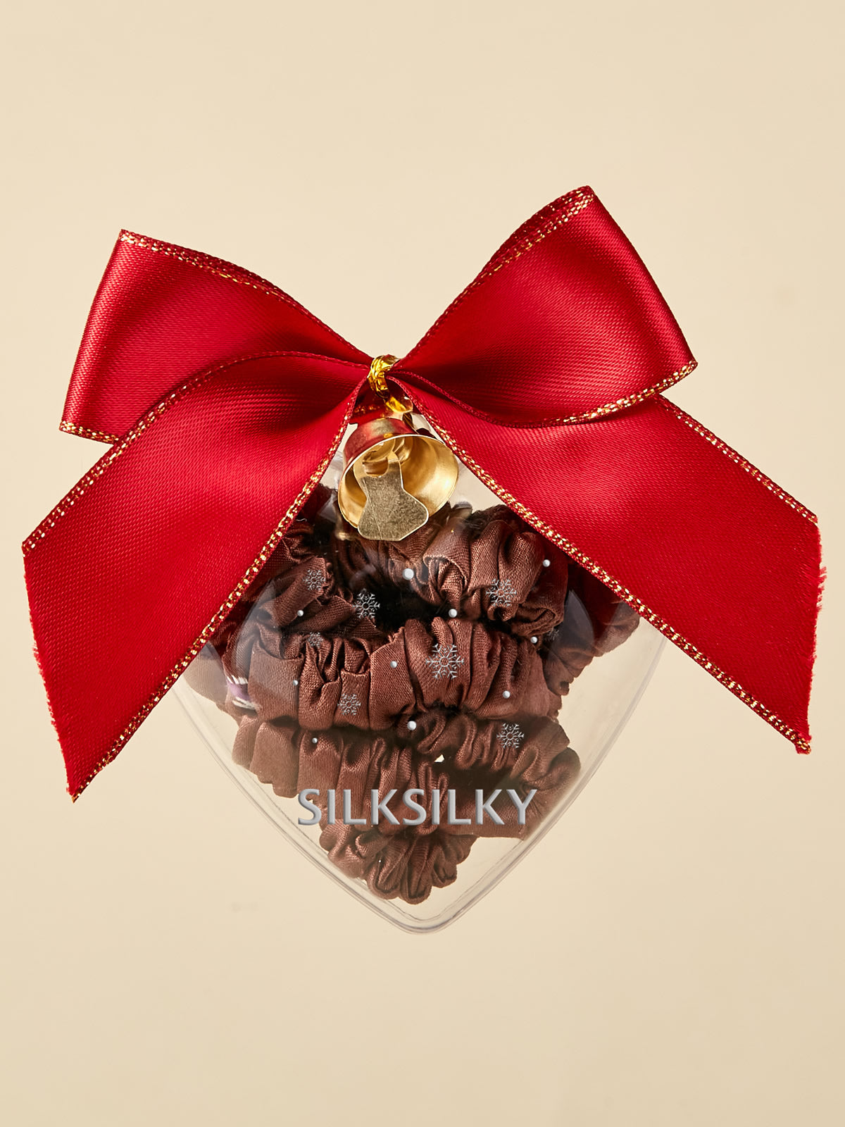 SilkSilky-FR Pure Soie Scrunchie Café 001