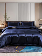 [Bleu Foncé] SilkSilky-FR 22Momme Pure Soie Bedding Set 001,