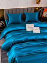 [Bleu Royal] SilkSilky-FR Parure de Lit Soie 003