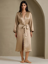 [Champagne] SilkSilky-FR Long Sleeve Femme Peignoir 001