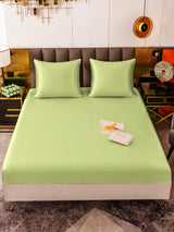 [Vert Menthe] SilkSilky-FR Parure de Lit Soie 002