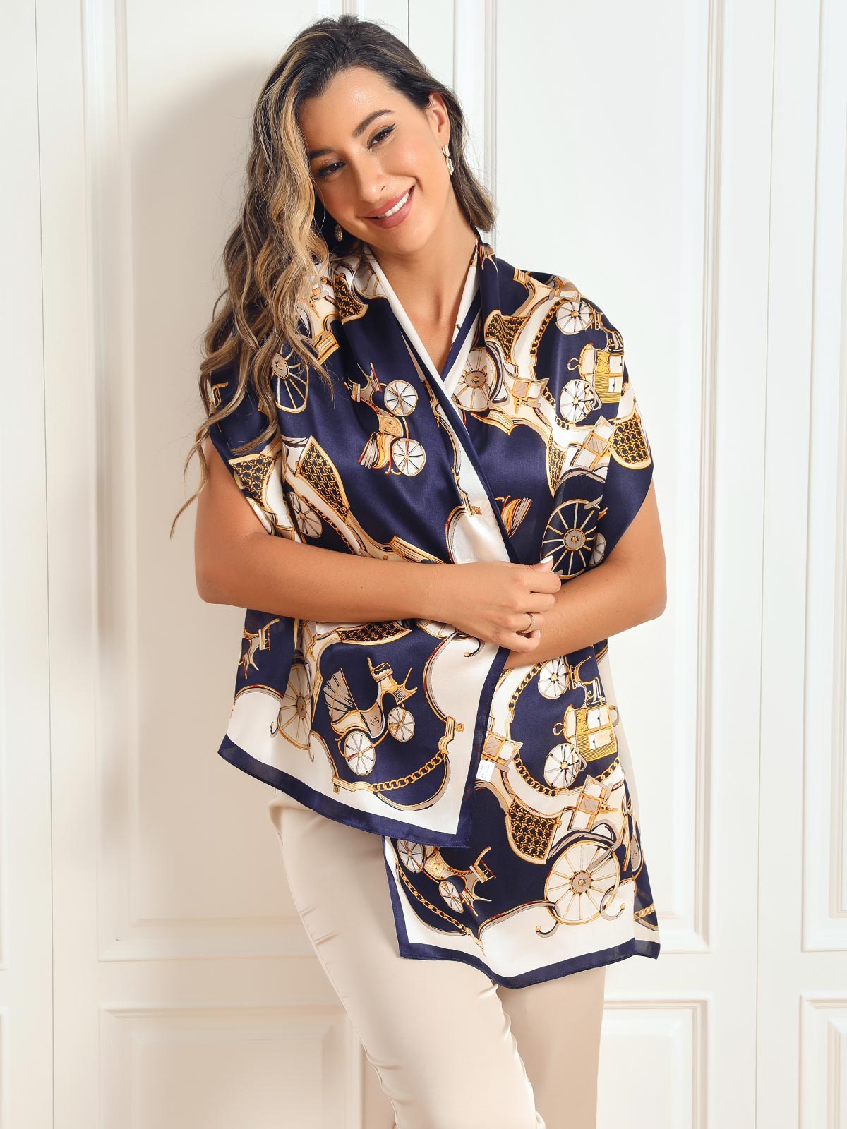 [P026] SilkSilky-FR Pure Soie Scarf 003,