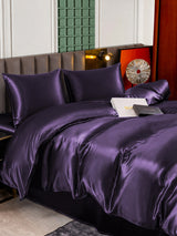 [Violet Foncé] SilkSilky-FR Parure de Lit Soie 005