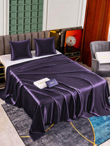 [Violet Foncé] SilkSilky-FR Parure de Lit Soie 002