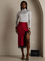 [Gris Clair] SilkSilky-FR Manches longues Col Roulé Femme T-Shirt 004