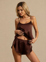 [Brun] SilkSilky-FR Spaghetti Strap Ensemble Camisole 003