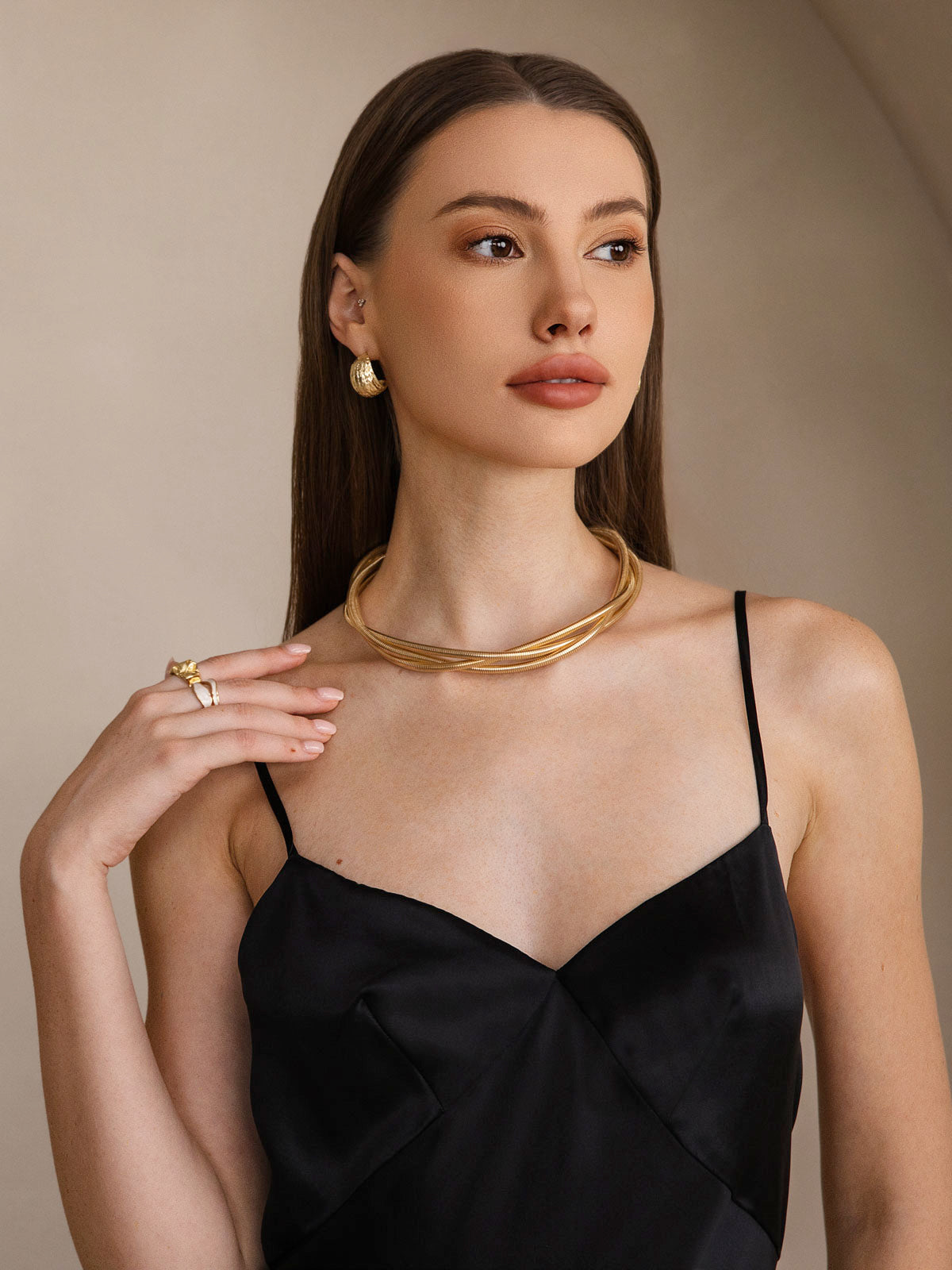 [Noir] SilkSilky-FR 19Momme Pure Soie Col en V Robes 003