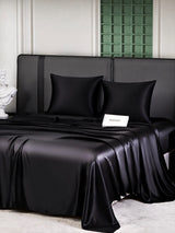 [Noir] SilkSilky-FR Parure de Lit Soie 007