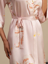 [Rose] SilkSilky-FR 3/4 Sleeve Femme Peignoir 004