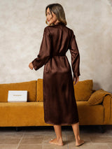 [Brun] SilkSilky-FR Long Sleeve Femme Peignoir 002