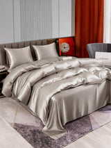 [Gris] SilkSilky-FR Parure de Lit Soie 004