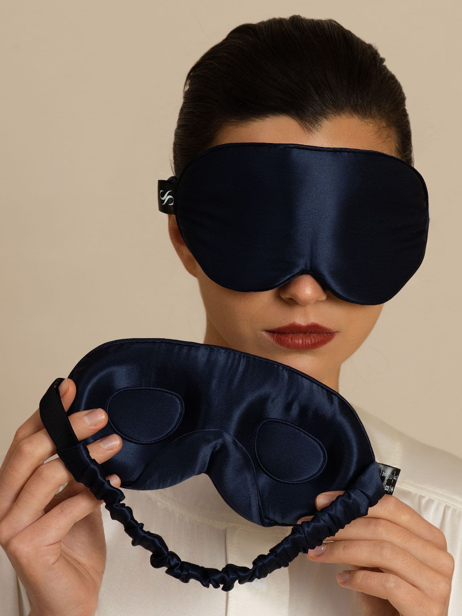 [Bleu Foncé] SilkSilky-FR 22Momme Masques pour les Yeux 001