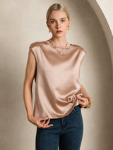 [Toscane] SilkSilky-FR Cap Sleeve Round Neck Femme T-Shirt 007
