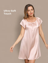 [Rose Clair] SilkSilky-FR Cap Sleeve Square Neck Chemises de nuit 001