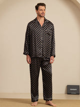 [Chaîne Noire] SilkSilky-FR 19Momme Manches longues Homme Pyjamas 006