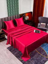 [Rouge Vineux] SilkSilky-FR Parure de Lit Soie 004