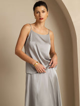[Gris Griffin] SilkSilky-FR Spaghetti Strap Top À Fines Brides 001