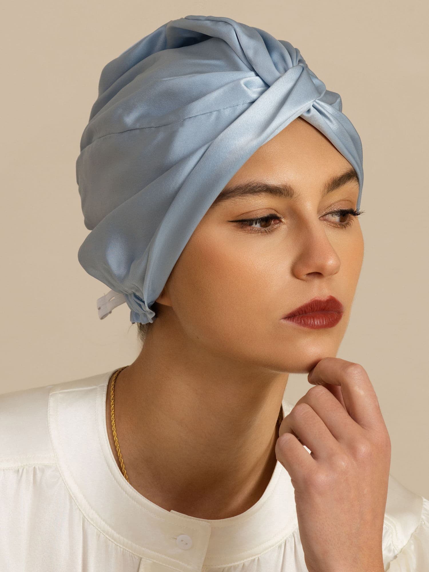 [Bleu Acier] SilkSilky-FR 22Momme Bonnets de Nuit 001