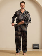 [Chaîne Noire] SilkSilky-FR 19Momme Manches longues Homme Pyjamas 005