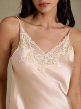 [Rose Clair] SilkSilky-FR Sleeveless V Neck Chemises de nuit 004