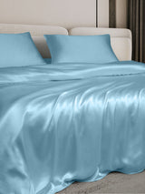 [Bleu Clair] SilkSilky-FR 19Momme Parure de Lit Soie 003