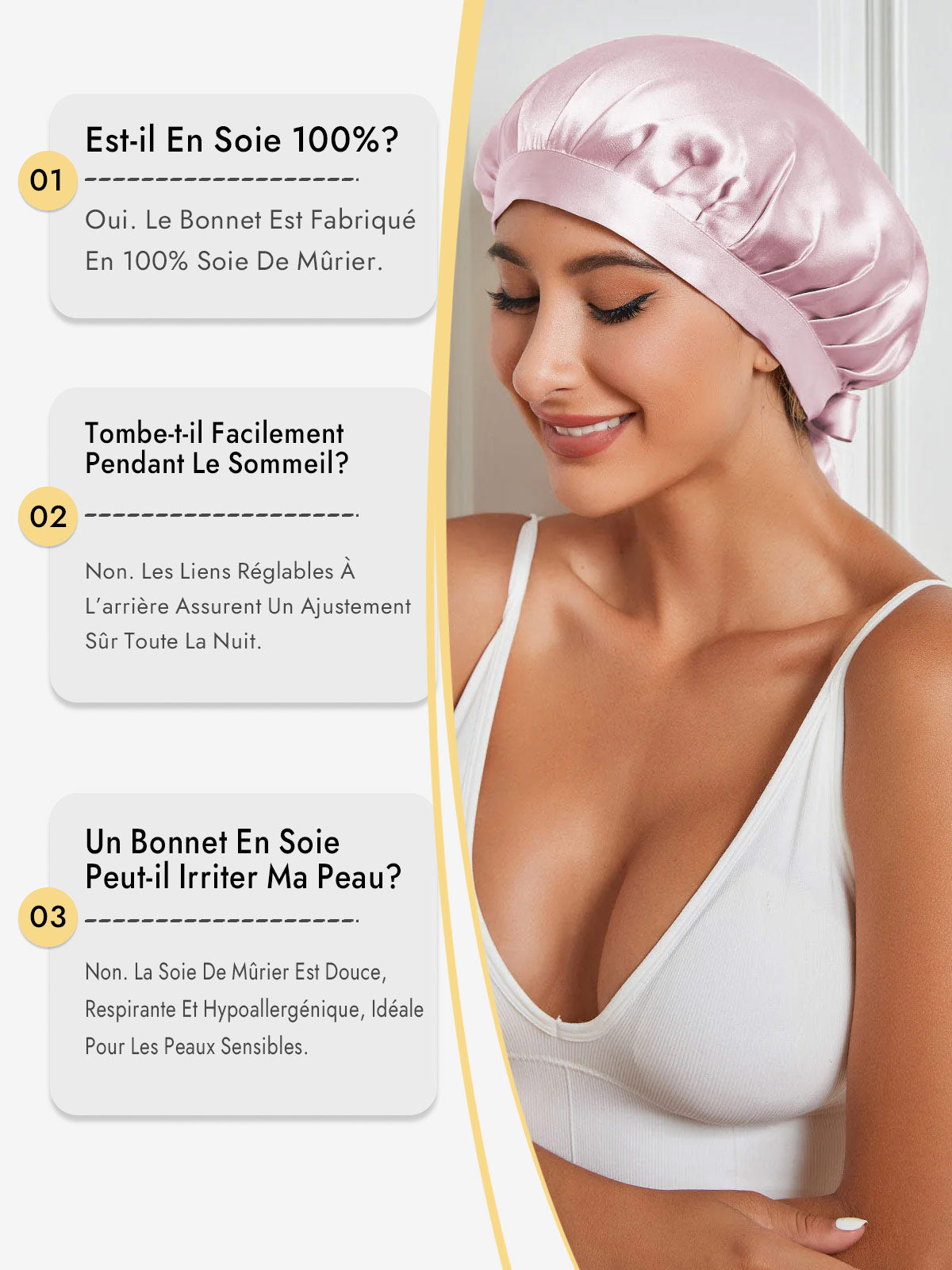 [Rose Clair] SilkSilky-FR Bonnets de Nuit 006