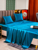 [Bleu Royal] SilkSilky-FR Parure de Lit Soie 006