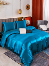[Bleu Royal] SilkSilky-FR Parure de Lit Soie 004