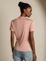 [Rose] SilkSilky-FR Short Sleeve Femme T-Shirt 002