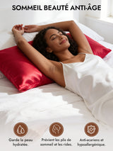 [Rouge Vineux] SilkSilky-FR 30Momme Taies d'Oreiller 003