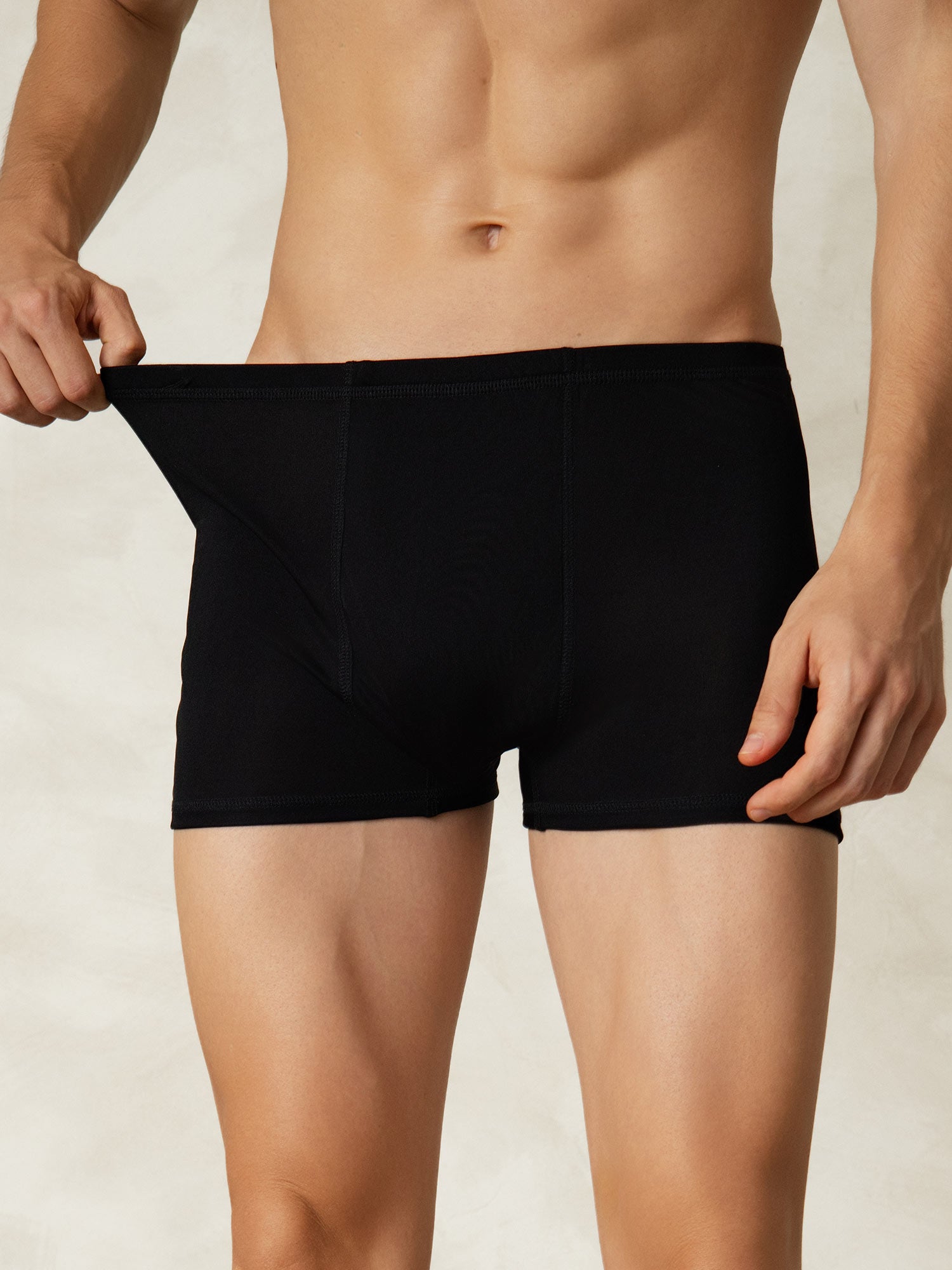 [Noir] SilkSilky-FR Soie Tricotée Mens Underwear 001
