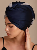 [Bleu Foncé] SilkSilky-FR Turban Cheveux 001