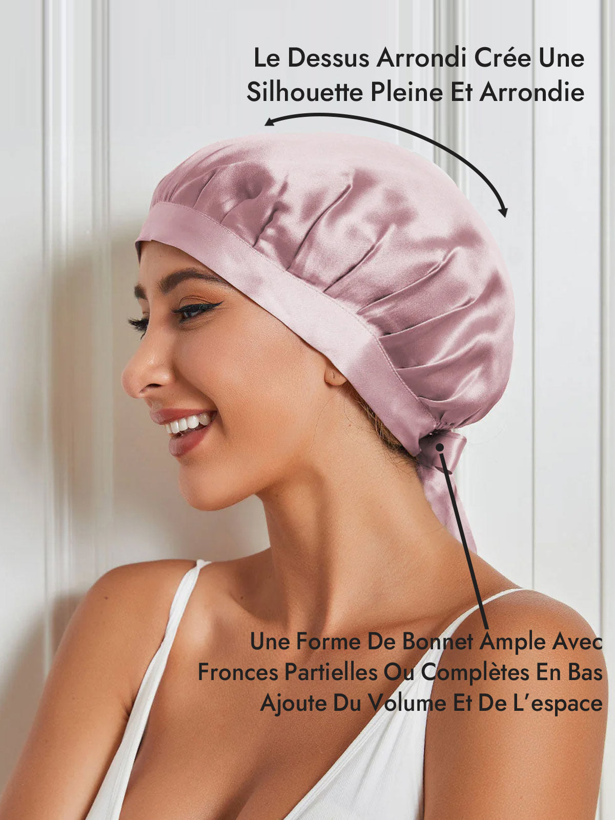 [Mauve Pâle] SilkSilky-FR Bonnets de Nuit 003