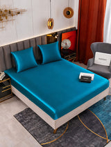 [Bleu Royal] SilkSilky-FR Parure de Lit Soie 001