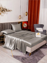 [Gris] SilkSilky-FR Parure de Lit Soie 006
