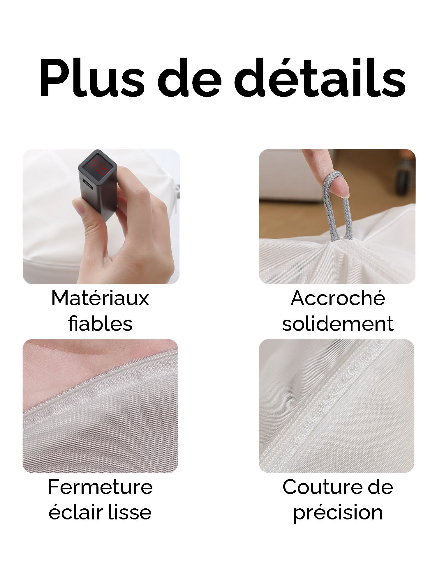 [Blanc] SilkSilky-FR Sac de Lavage 002