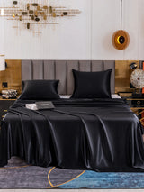 [Noir] SilkSilky-FR Parure de Lit Soie 002