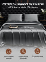 [Gris Foncé] SilkSilky-FR 30Momme Taies d'Oreiller 007