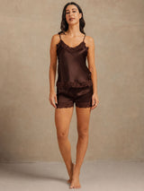 [Brun] SilkSilky-FR Sleeveless V Neck Ensemble Camisole 006