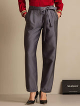 [Gris] SilkSilky-FR 32Momme Soie Womens Pants 001