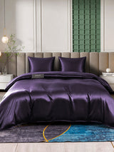 [Violet Foncé] SilkSilky-FR Parure de Lit Soie 002